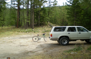 Glen Fir Parking off Chute Lake Road, KVR Naramata Section, 2010-08.